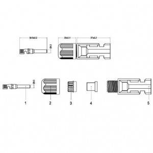 MC4 SOLAR CONNECTOR MALE (4-6mm2) 1000V